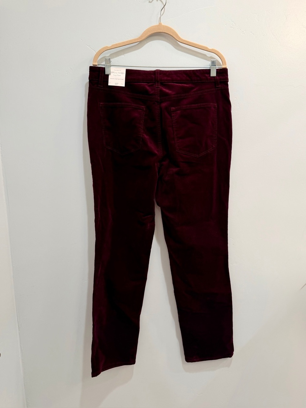 Talbots Corduroy Straight Leg Pants High Waisted Burgundy Red Women's Size 12P - Picture 7 of 14